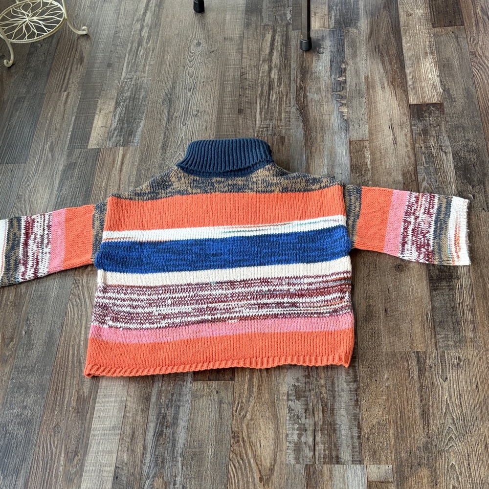 Knox Rose Turtleneck Sweater with Elbow Sleeves 
Multicolored Size XS